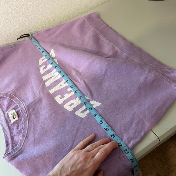 Pact Lilac Purple Boxy Organic Cotton DREAMER Crewneck Sweatshirt Size M - Picture 9 of 11